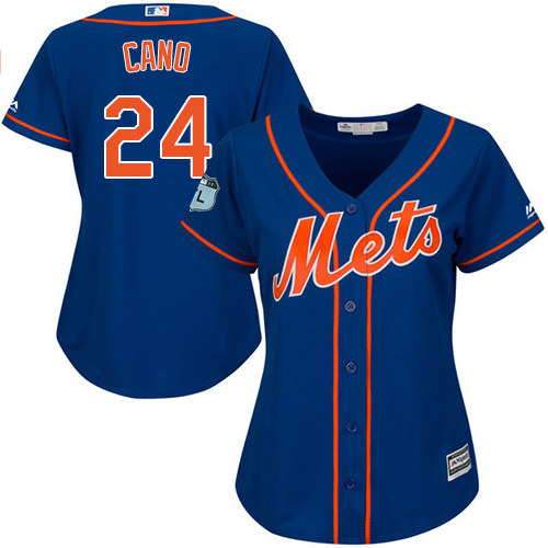 Mets #24 Robinson Cano Blue Alternate Women's Stitched MLB Jersey